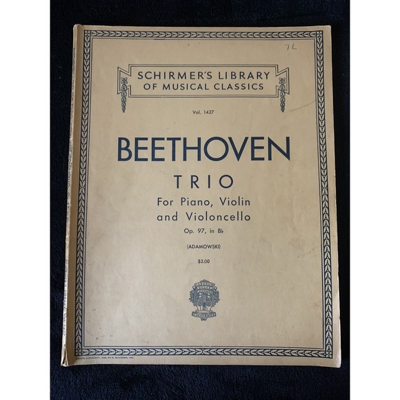 BEETHOVEN Trio Op. 97 in B flat for Piano, Violin, and Cello - Sheet Music - Picture 2 of 7